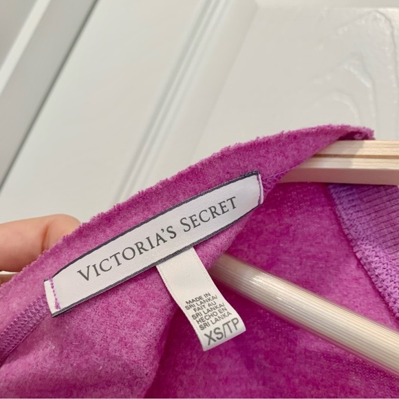 NWOT VS Vibrant Purple Plunge Deep-V Knot Back Short Sleeve Sweatshirt Top - Picture 5 of 5